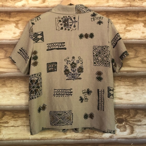 𝅺BRIGGS mock layered printed short sleeve blouse - Picture 7 of 8